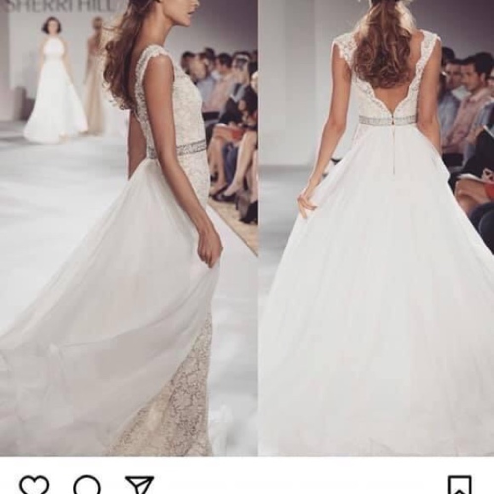 Custom Sherri Hill Couture Ivory Beaded Lace - Picture 10 of 16